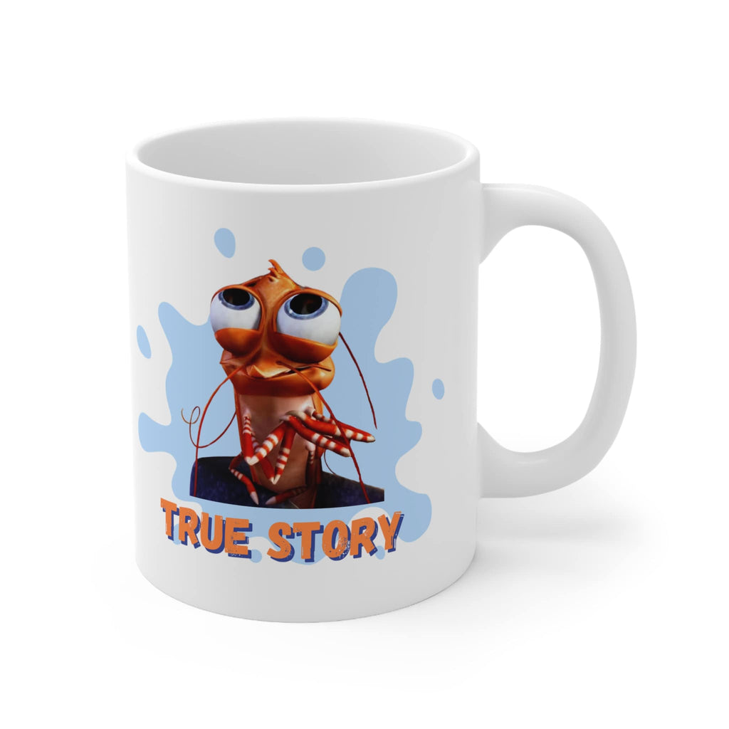 Shark Tale Shrimp 'True Story' Monologue Mug - Funny Mug - Gifts for Her - Humour Mug - Gifts for Him - Novelty - TikTok Meme - 11oz/15oz Mug LTN
