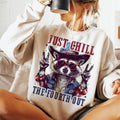 Raccoon Just chill the fourth out Shirt, America Shirt, Retro 4th of July Shirt NNA