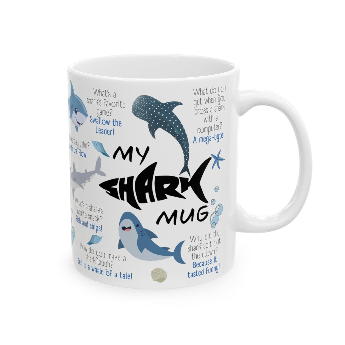 Shark Ceramic Mug, Marine Biologist Mug Gift, Shark Week Mug, Shark Biologist Gift, Great White Shark Mug, Shark Lover Gift LTN