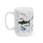 Shark Ceramic Mug, Marine Biologist Mug Gift, Shark Week Mug, Shark Biologist Gift, Great White Shark Mug, Shark Lover Gift LTN