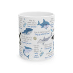 Shark Ceramic Mug, Marine Biologist Mug Gift, Shark Week Mug, Shark Biologist Gift, Great White Shark Mug, Shark Lover Gift LTN