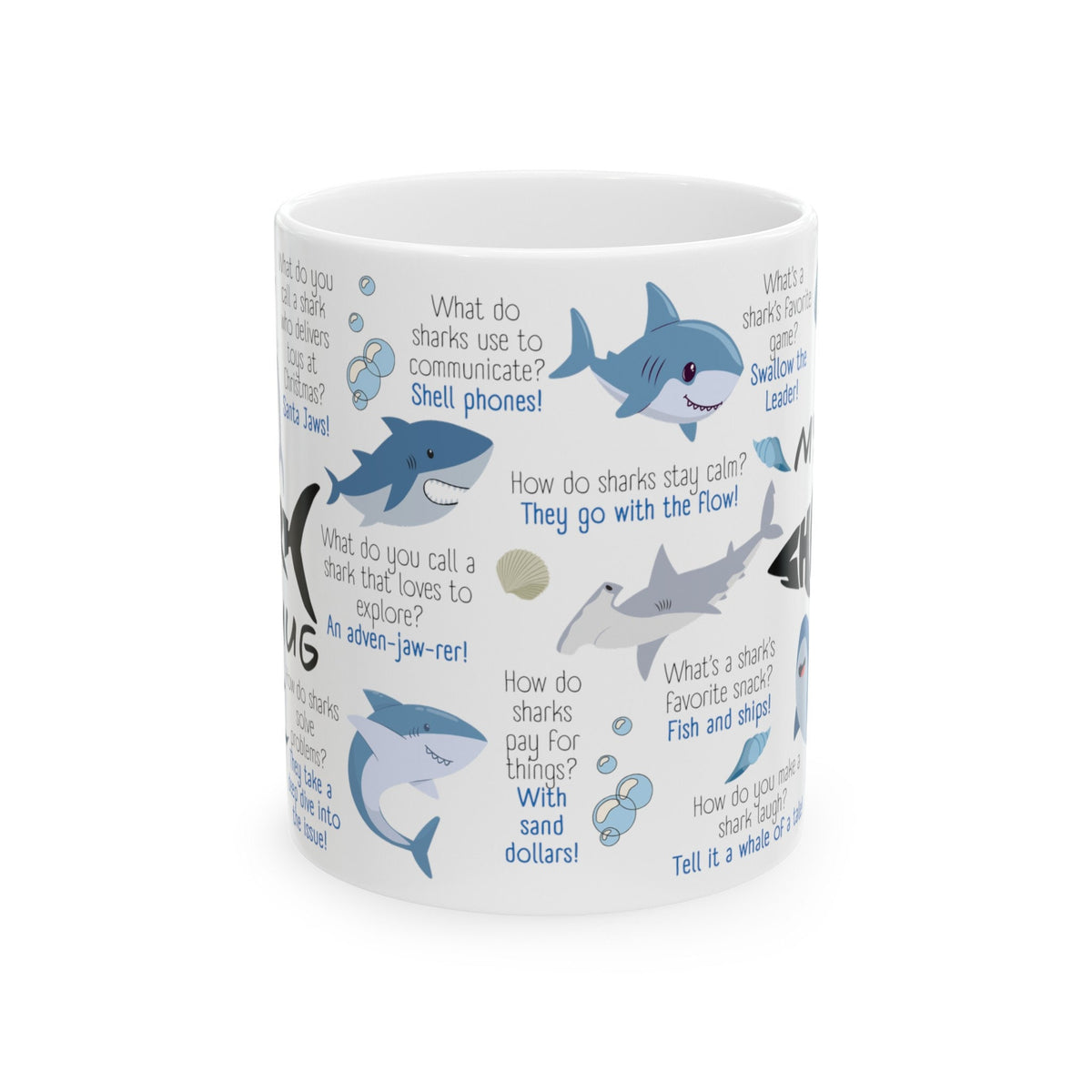 Shark Ceramic Mug, Marine Biologist Mug Gift, Shark Week Mug, Shark Biologist Gift, Great White Shark Mug, Shark Lover Gift LTN