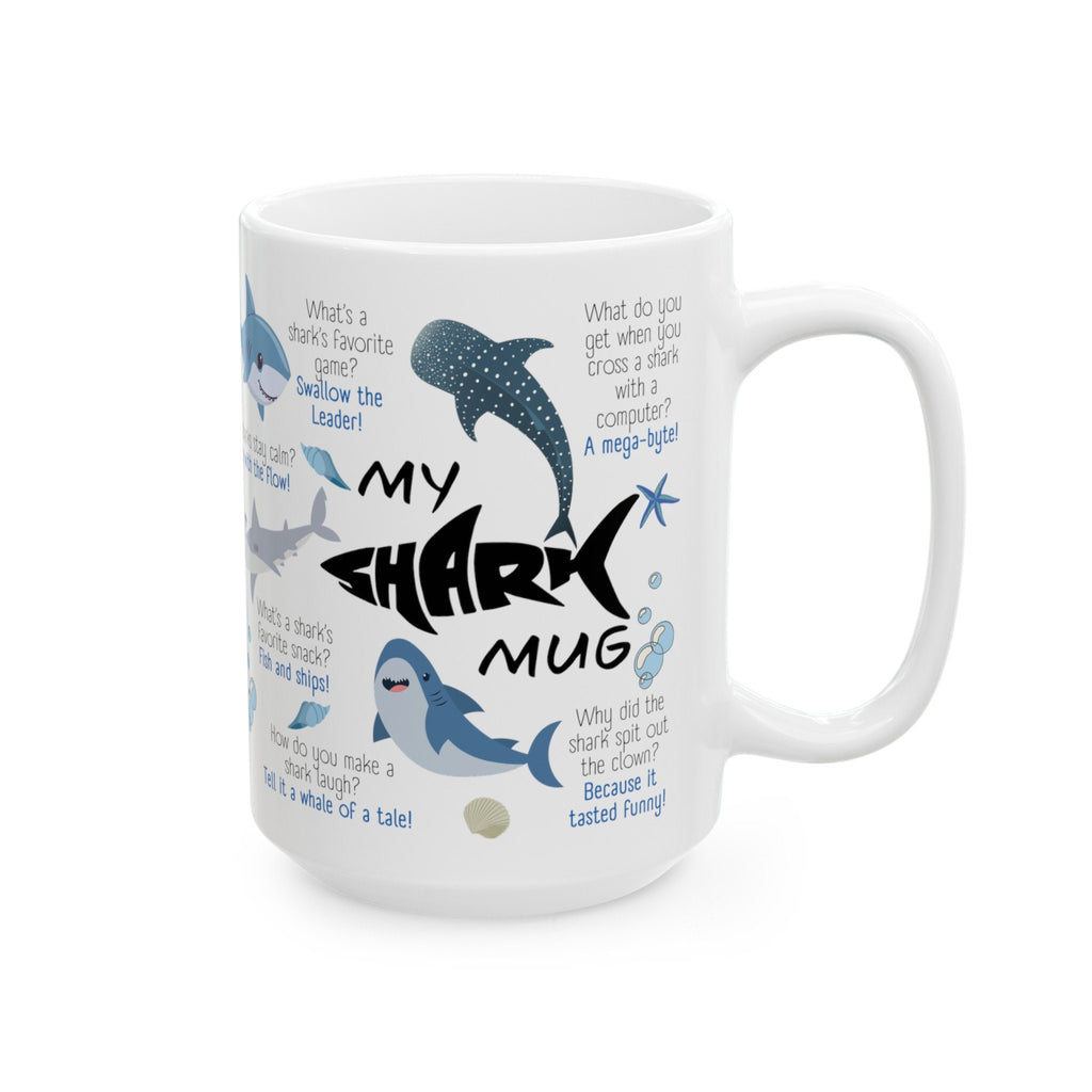 Shark Ceramic Mug, Marine Biologist Mug Gift, Shark Week Mug, Shark Biologist Gift, Great White Shark Mug, Shark Lover Gift LTN