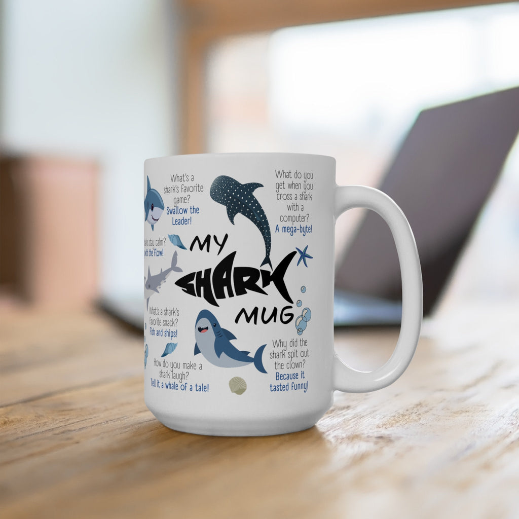 Shark Ceramic Mug, Marine Biologist Mug Gift, Shark Week Mug, Shark Biologist Gift, Great White Shark Mug, Shark Lover Gift LTN