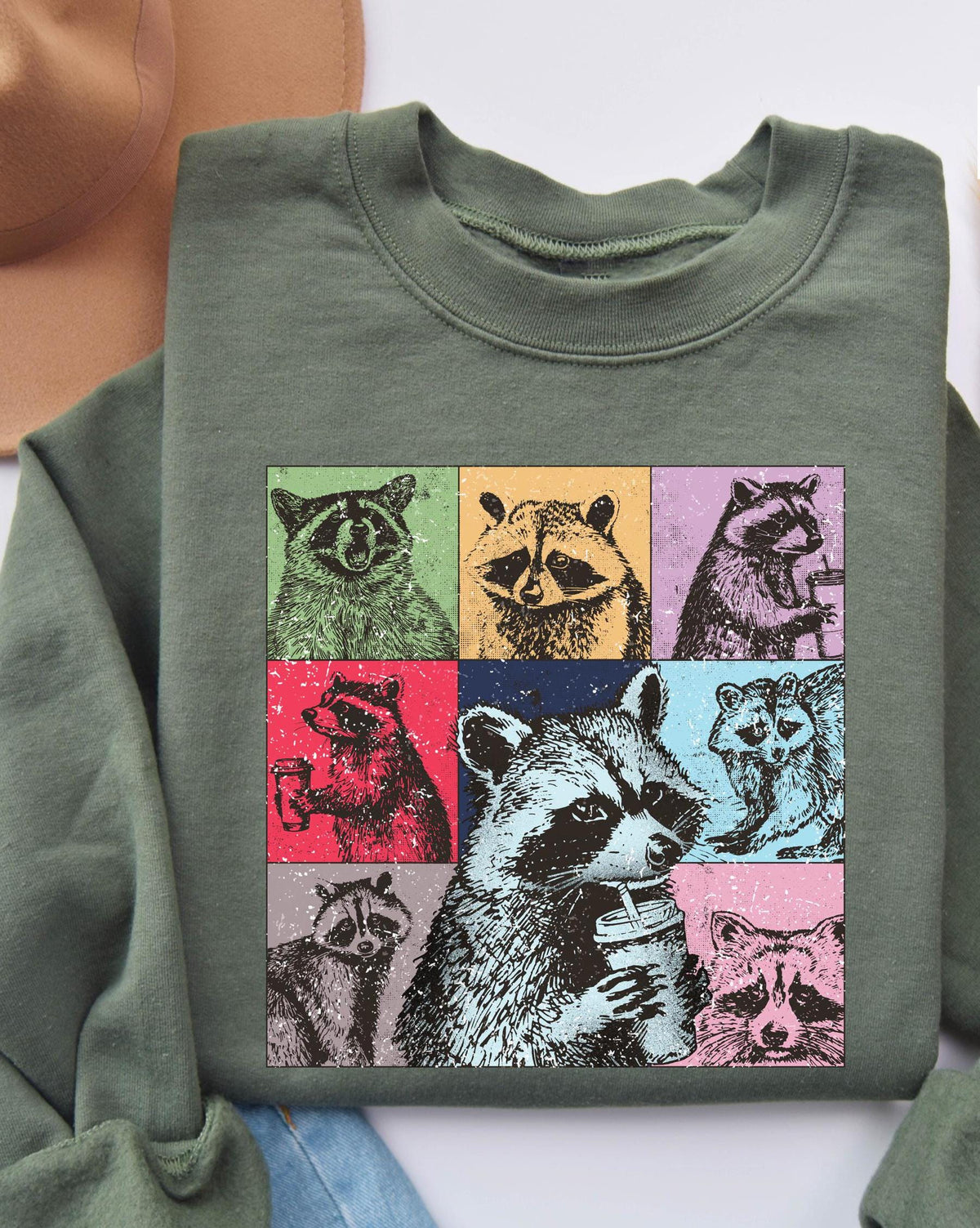Funny Raccoon Coffee Sweatshirt, KMH Trash Panda Meme Shirt, Cute Animal Humor Sweater, Sarcastic Coffee Lover Gift, Cozy Fall Top