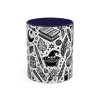Mystical Themed Accent Coffee Mug, Witchy Mug, Black and White Design, Ideal Gift for Witches, Halloween Decor, Cozy Vibes, Coffee Lovers LTN