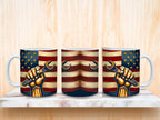 Labor Day Patriotic Mug – 11 oz and 15 oz Sublimation Design with Wrench & Flag LTN