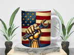 Labor Day Patriotic Mug – 11 oz and 15 oz Sublimation Design with Wrench & Flag LTN