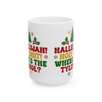 Funny Holiday Ceramic Mug - "Hallelujah! Holy Shit! Where's the Tylenol?" - Christmas Coffee Cup, Gift for Friends LTN