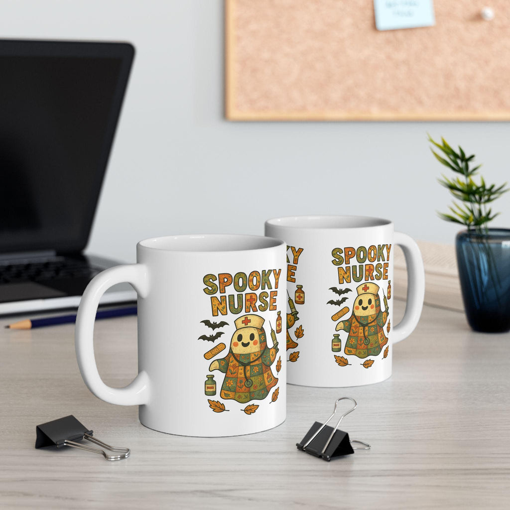 Spooky Nurse Halloween Mug: Funny Fall Coffee Cup for Medical Workers LTN