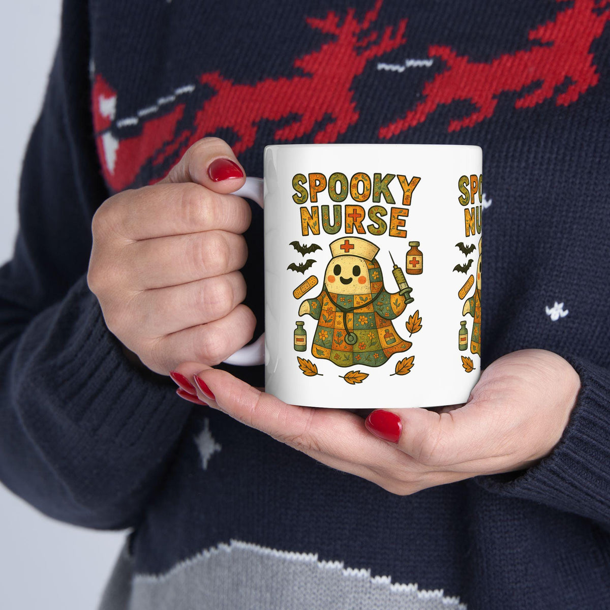 Spooky Nurse Halloween Mug: Funny Fall Coffee Cup for Medical Workers LTN