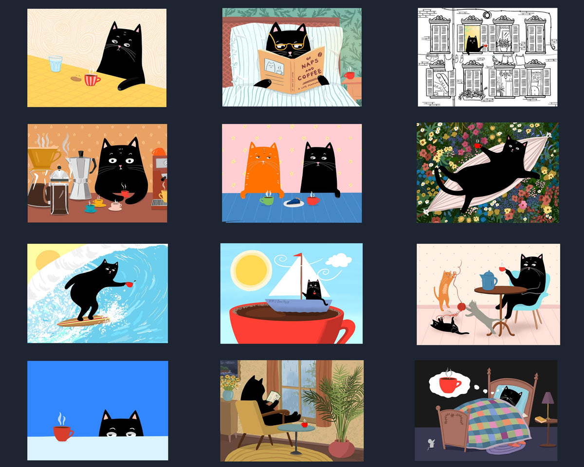 2027 Wall Calendar - Mürri the Grumpy Cat Needs Coffee