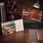 The Horrors Persist Desktop 2027 Calendar | Funny Horror Skeleton Calendar for 2027 | Dark Humor Desk Calendar