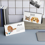 2027 Watercolor Cats & Dogs Desk Calendar | Monthly Pet Desktop Calendar