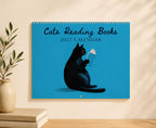 2027 Cozy Cat Calendar for Book Lovers, Whimsical Feline Illustration Calendar, Literary Gift for Readers, Reading Cats 2027 Wall Calendar