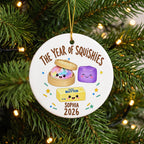 Custom Squishy Ornament with Name, Personalized Christmas Ornament, The Year of Squishies Tree Decor, Holiday Gift for Kids and Collectors