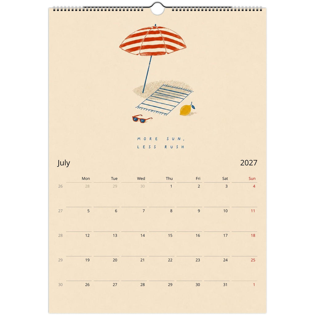 2027 Wall Calendar, Illustrated Wall Calendar