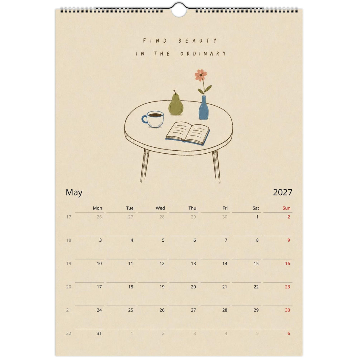 2027 Wall Calendar, Illustrated Wall Calendar