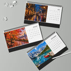 2027 Desk Calendar, Scenic Travel Photo Calendar, Small Office Calendar, Monthly Planner Gift for Coworker