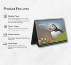 Puffins Desk Calendar 2027-2028: Standing Flip Desktop Calendar with Thick Paper (15.25cm x 22cm - similar to A5)