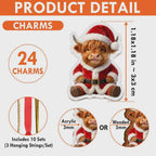 Dumpling Christmas Advent Calendar HG, 24 Acrylic Ornament Charms, Cute Dumpling Christmas Countdown, Holiday Xmas Gift for Kids